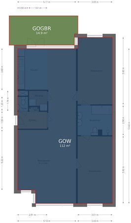 Floorplan - Hengeveldstraat 82, 3572 KJ Utrecht